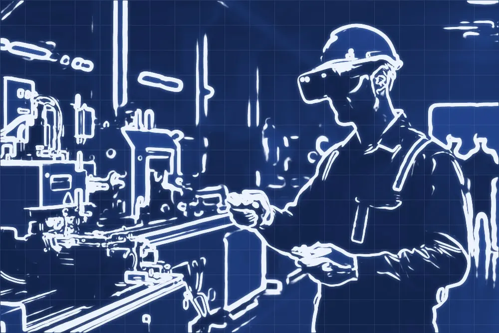 The production line as an XR twin with live sensor readings